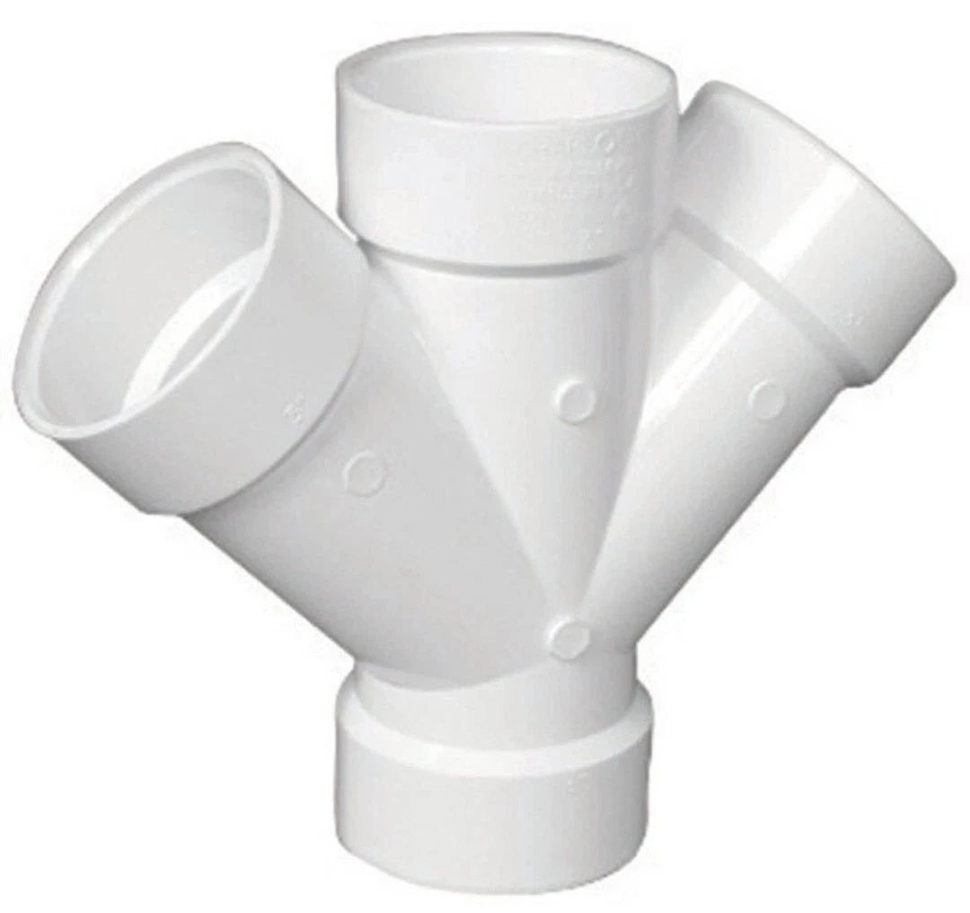 Charlotte Pipe Schedule 40 2 in. Hub T X 2 in. D Hub PVC Double Wye