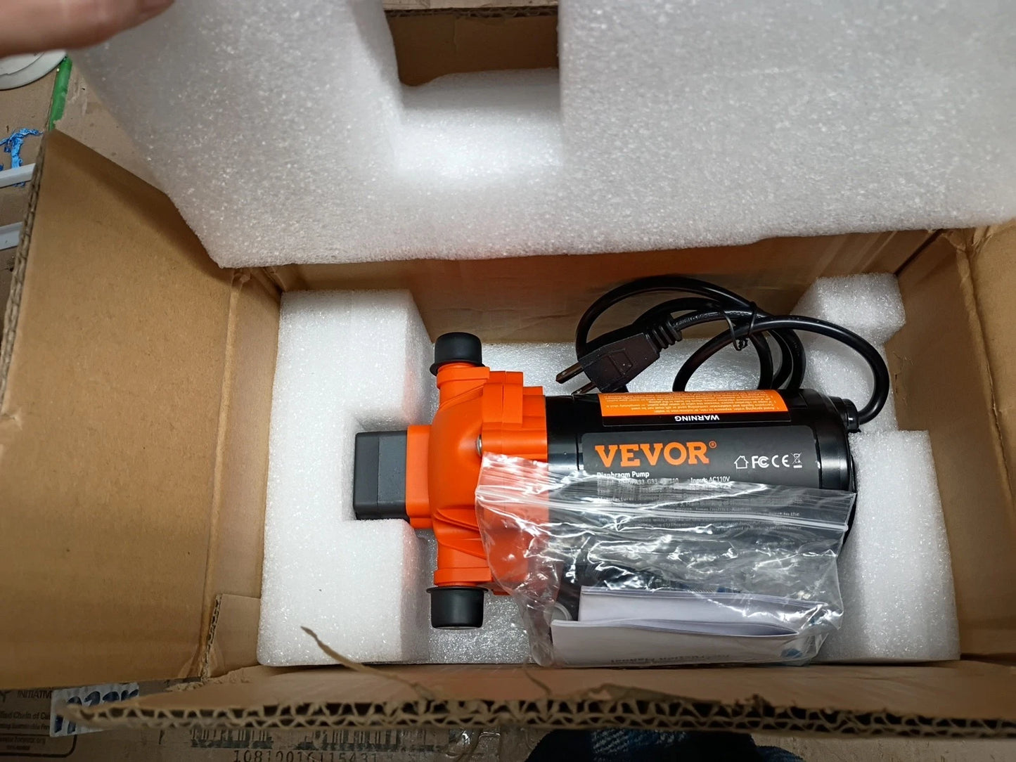 VEVOR NMDPA33-G33-45-110 WATER DIAPHRAGM PUMP, Open Box