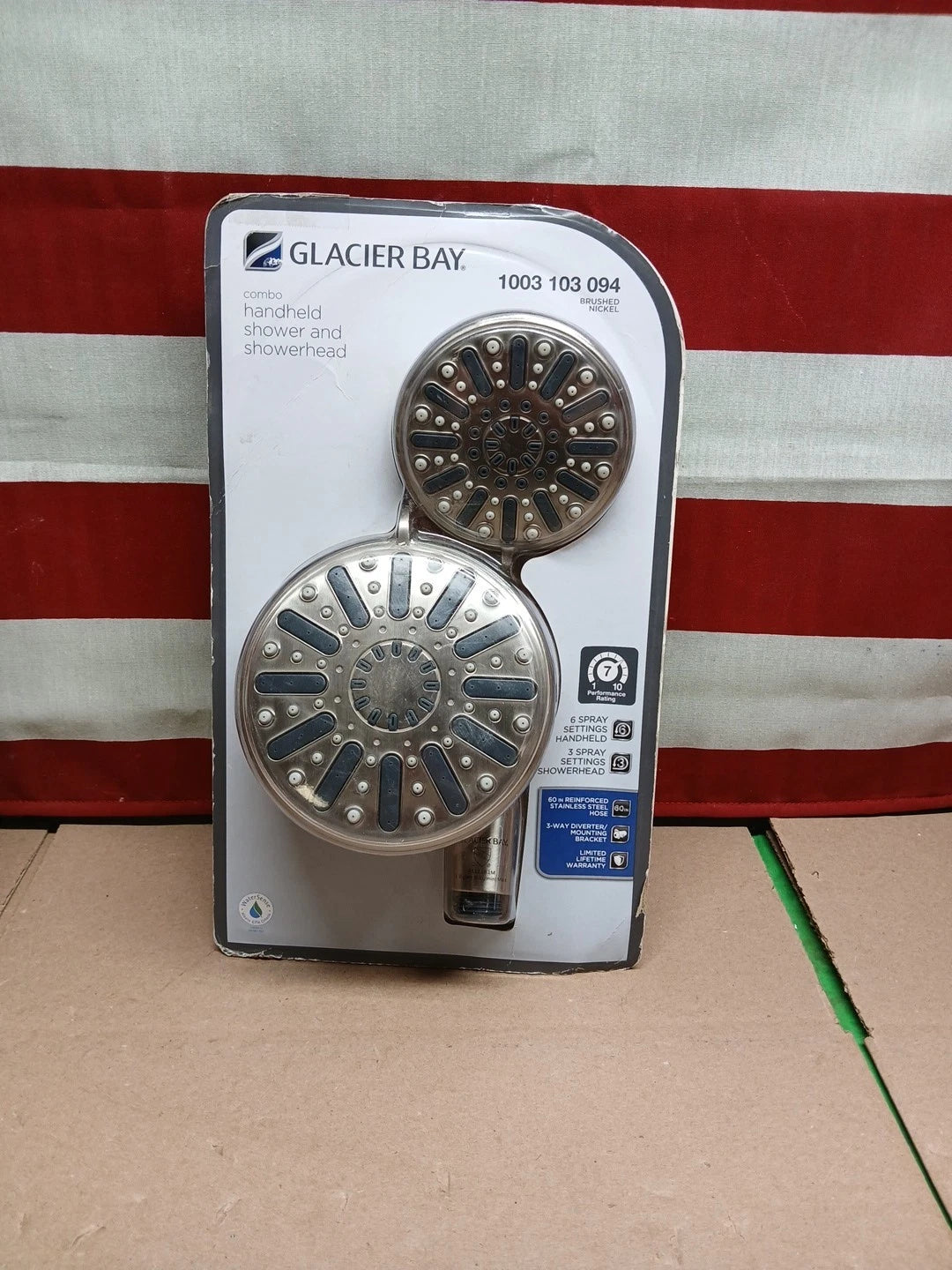 Glacier Bay 6-Spray Hand Shower and Showerhead Combo Kit in Brushed Nickel