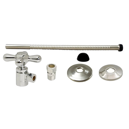 Westbrass D1712T-05 Toilet Supply Line Kit Includes 12" Corrugated Riser, Cro...