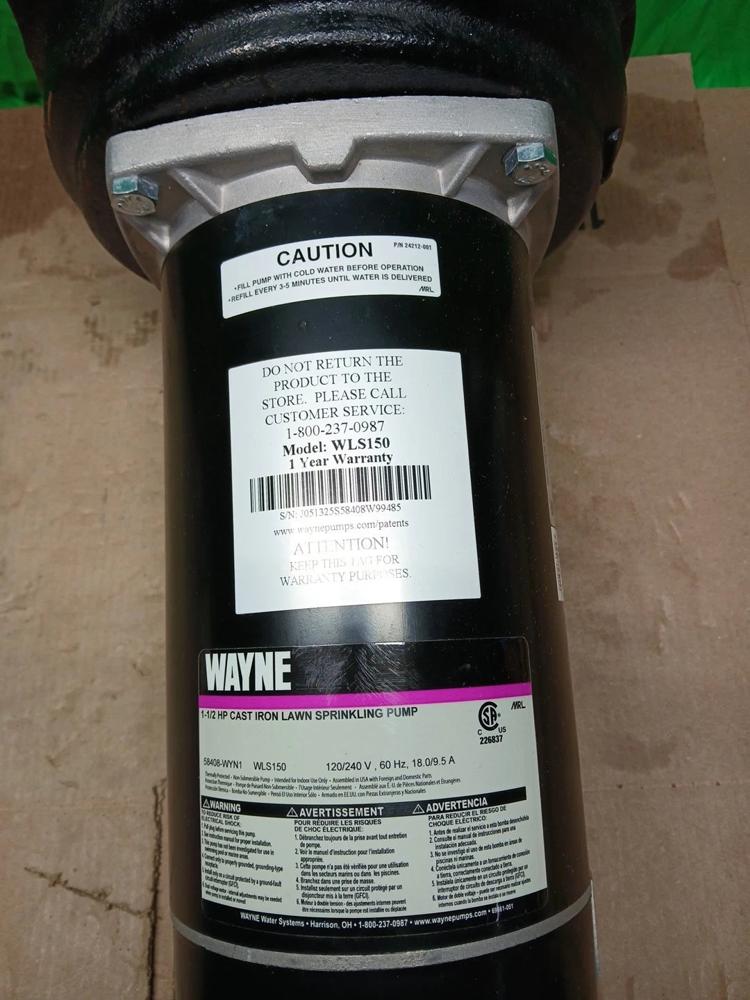 Wayne 1-1/2 HP Cast Iron Quick-Prime Lawn-Sprinkler Pump-