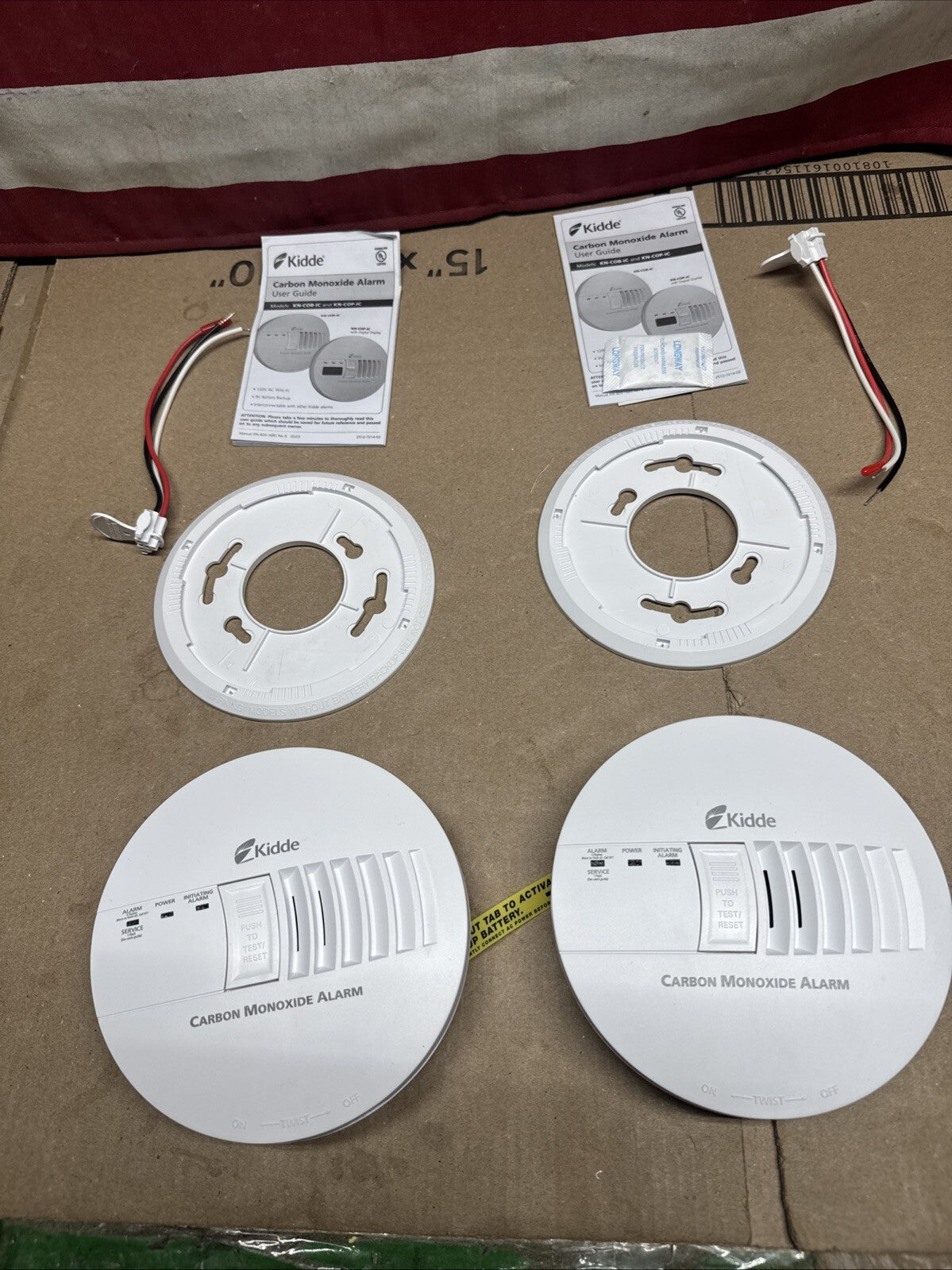 2 Pack Kidde Firex Hardwired Carbon Monoxide Detector w/LED, 9V Backup Battery