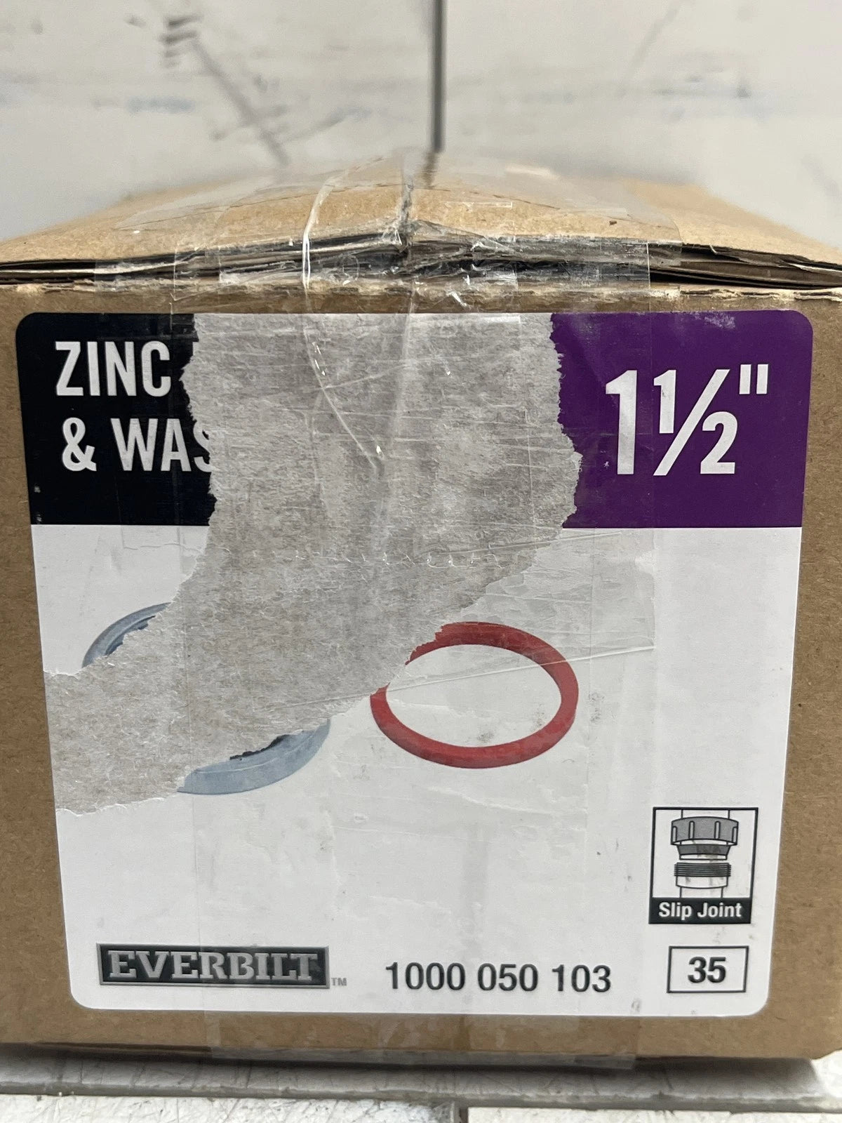 20-PACK EVERBILT 1-1/2” Sink Drain Pipe Zinc Slip Joint Nut W/ Rubber Washer NEW