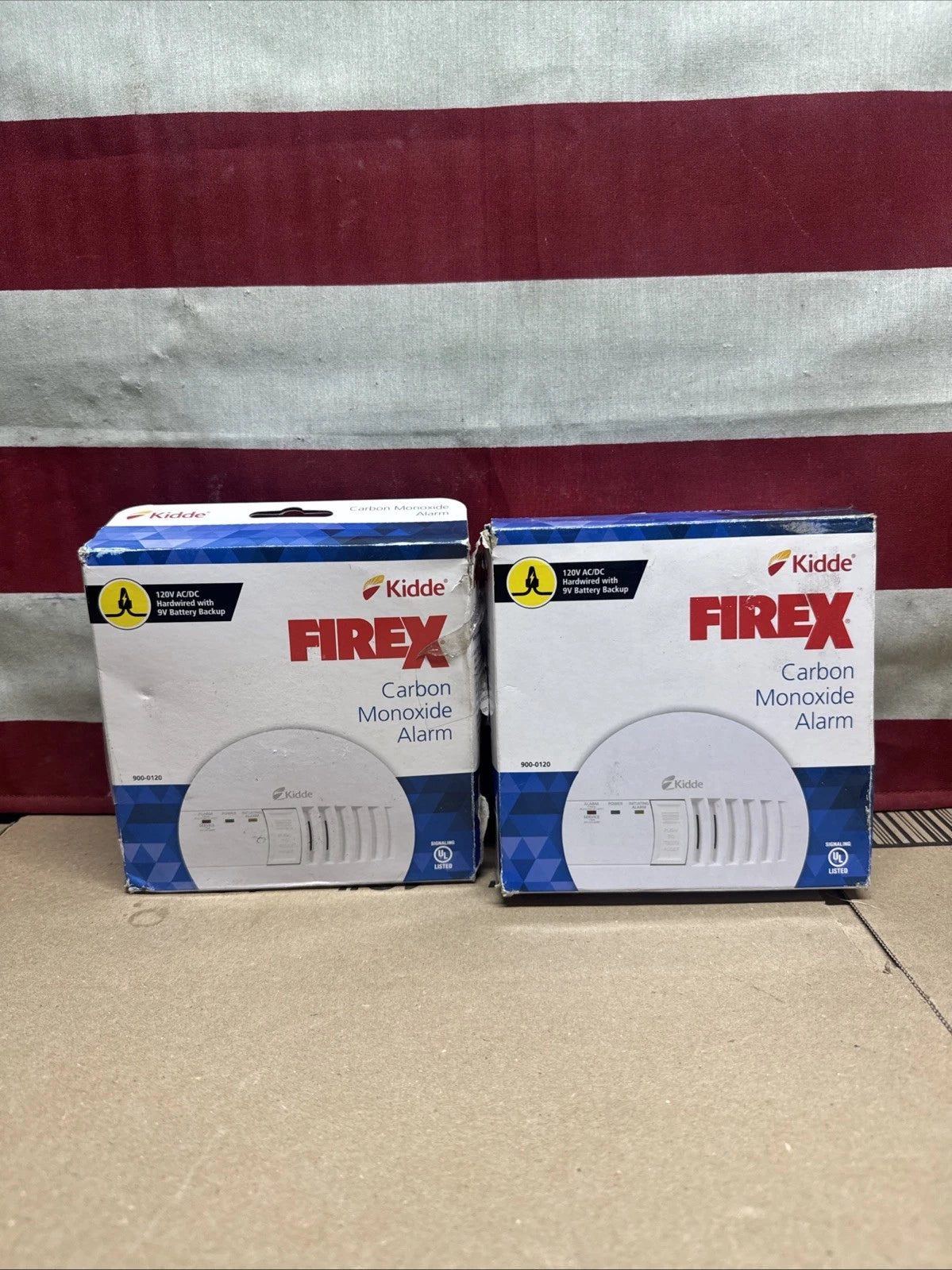 2 Pack Kidde Firex Hardwired Carbon Monoxide Detector w/LED, 9V Backup Battery