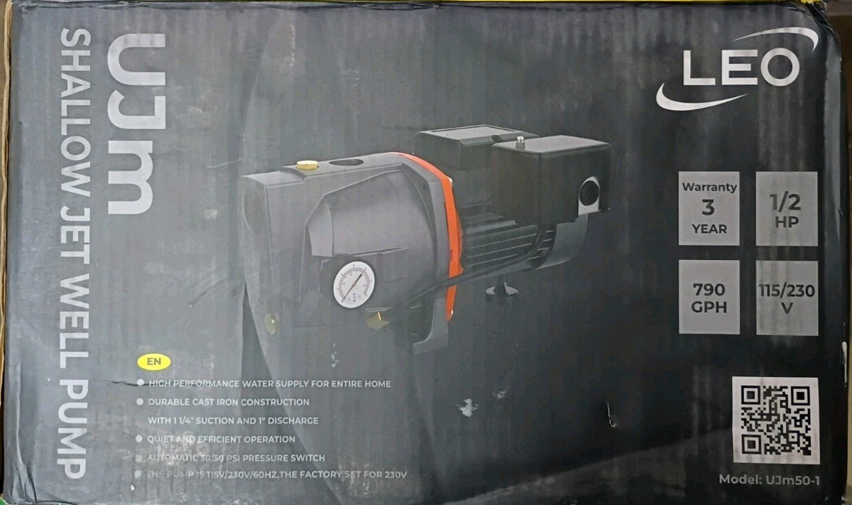 Leo UJm50-1 1/2 HP 115/230-Volt Cast Iron Shallow Well Jet Pump, parts only
