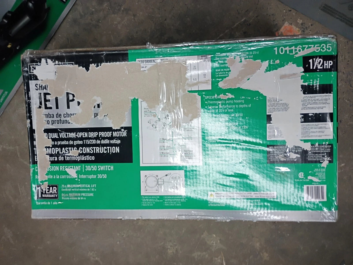 Everbilt HDSWH5P 1/2 HP Plastic Shallow Well Jet Pump New Open Box
