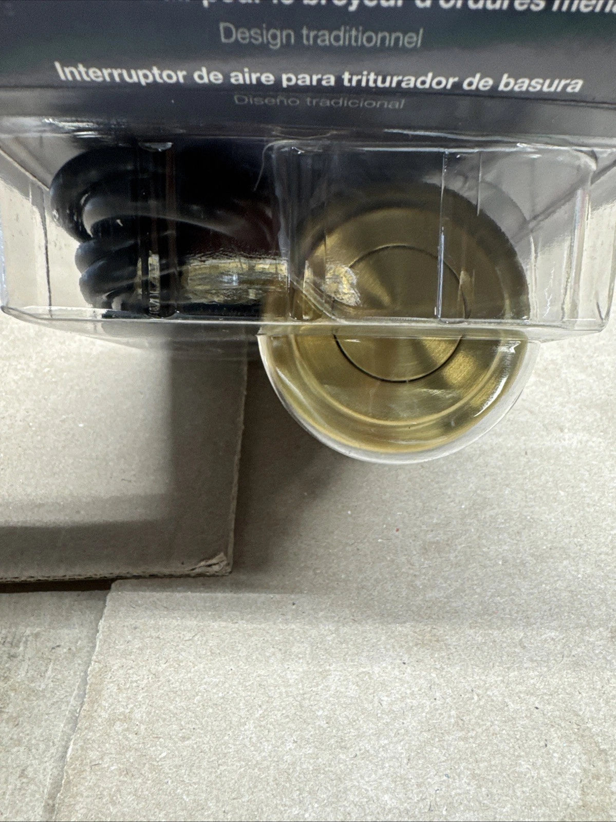Kohler K-35725-2MB Traditional Garbage Disposal Air Switch Button Only, Brushed
