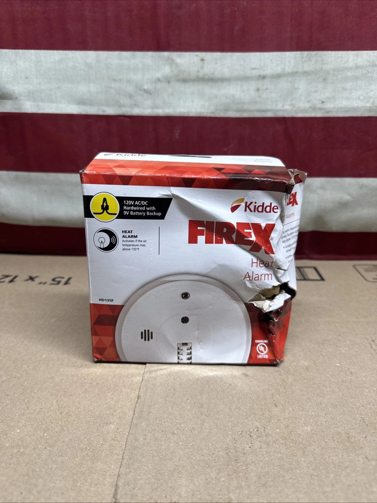 Kidde HD135F Heat Alarm Detector, Hardwired with Battery Backup & 2 LEDs