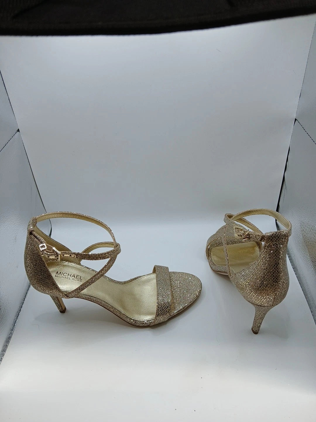 MICHAEL KORS GLITTER STIETTOS MESH GOLD WOMEN SIZE 7