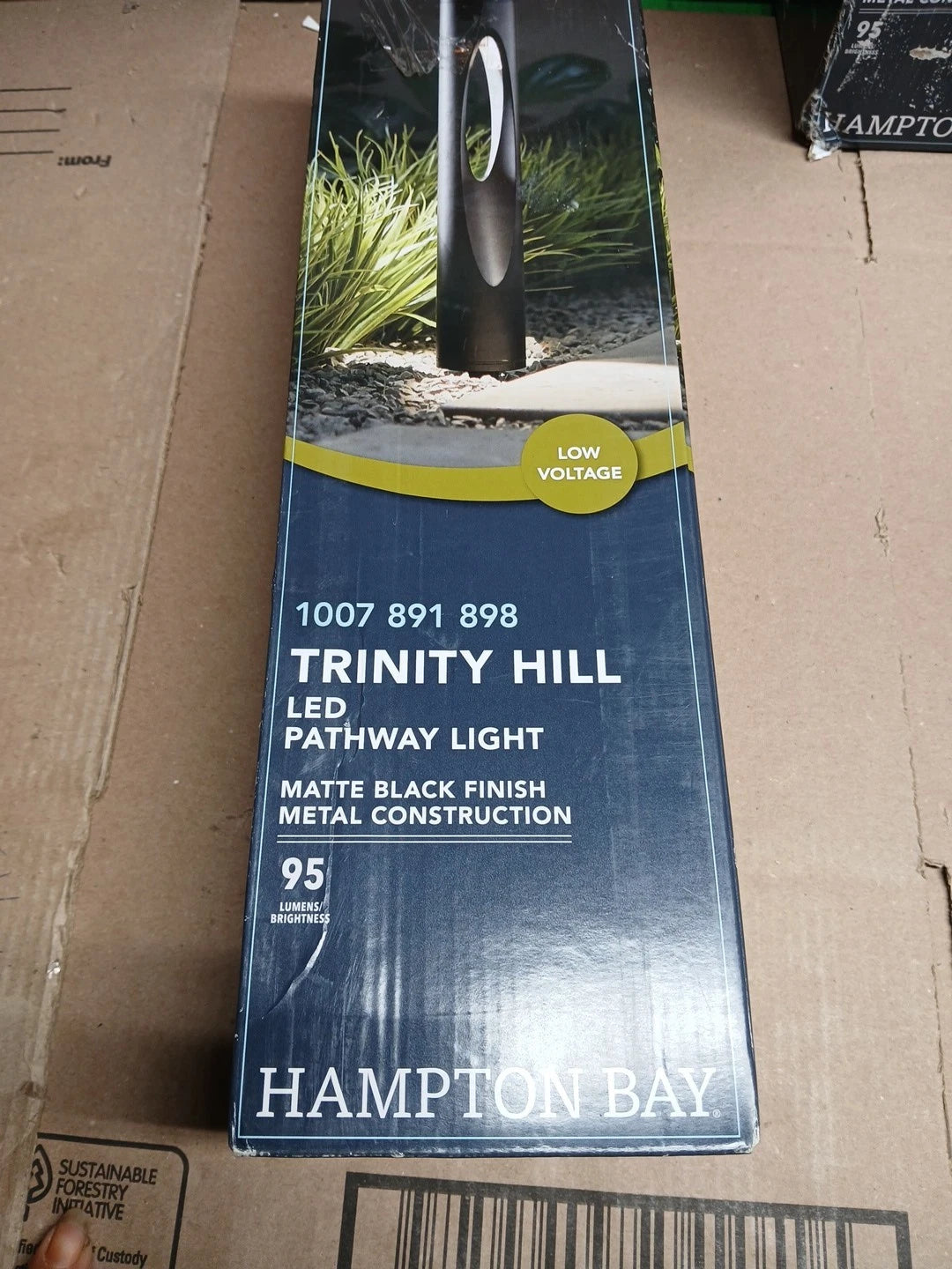 LOT OF 5 Hampton Bay Trinity Hill Matte Black LED Outdoor Bollard Path Light