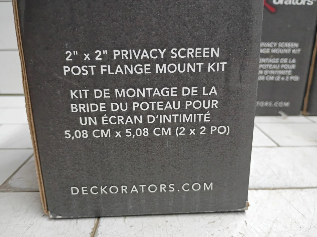 (4 Pack) Deckorators 548063 2x2 Privacy Screen Post Flange Mount Kit Satin Black