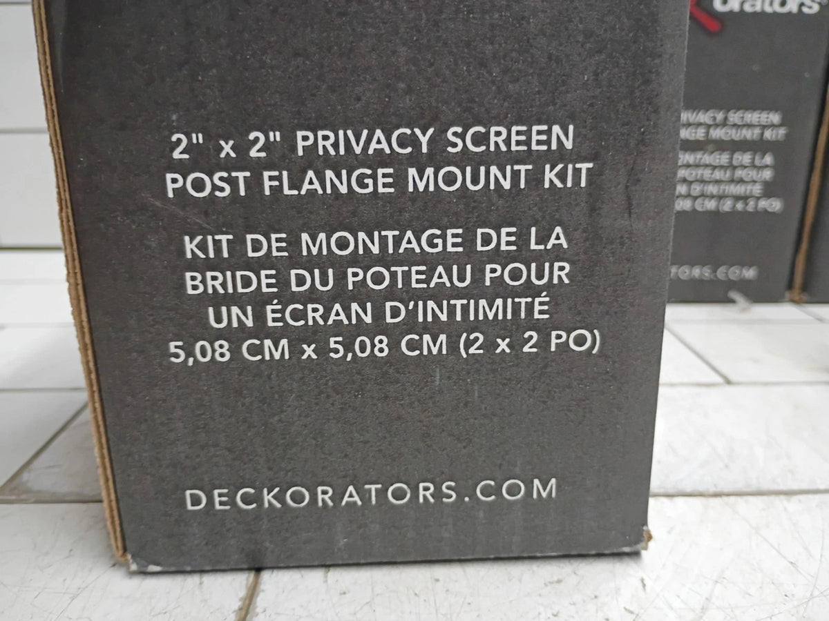 (4 Pack) Deckorators 548063 2x2 Privacy Screen Post Flange Mount Kit Satin Black