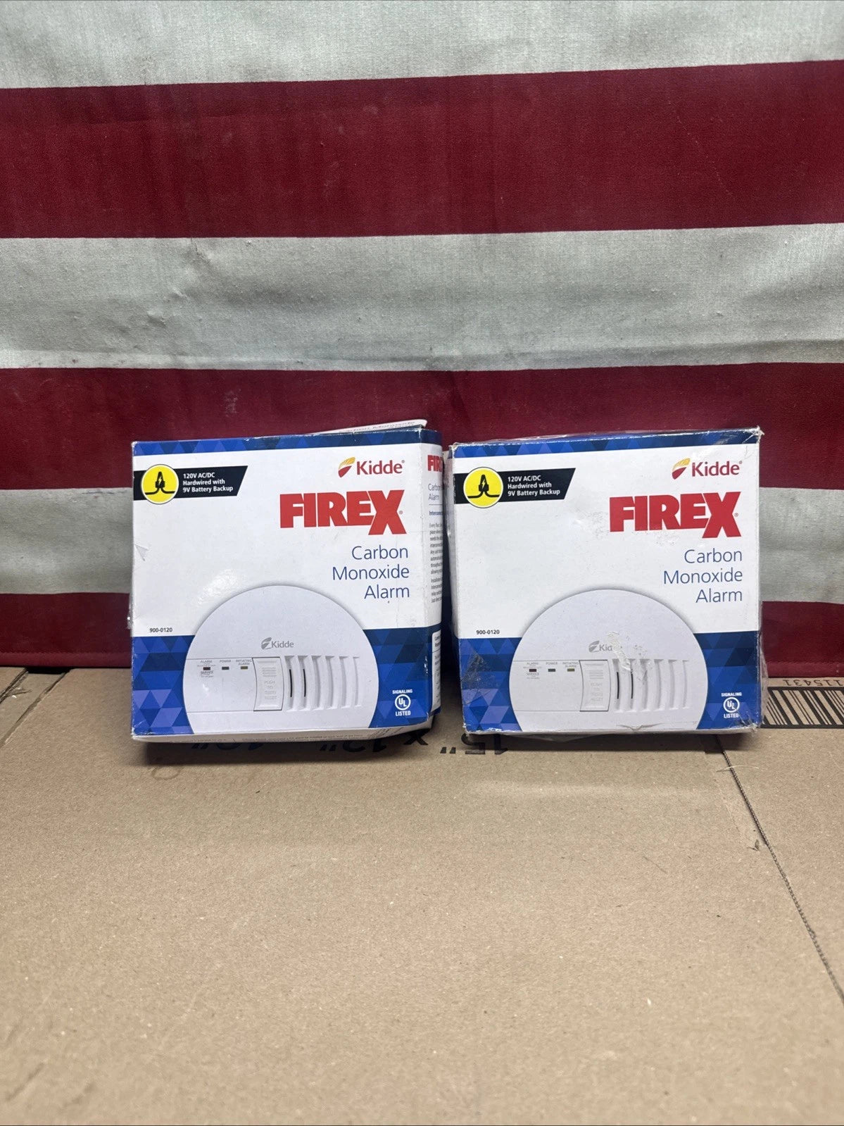 2 Pack Kidde Firex Hardwired Carbon Monoxide Detector w/LED, 9V Backup Battery