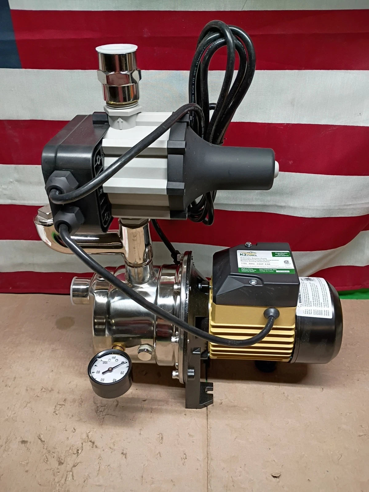 K2 Pumps WPSO7505PCK Automatic Booster Pump 3/4 Hp Lead Stainless Steel 115V