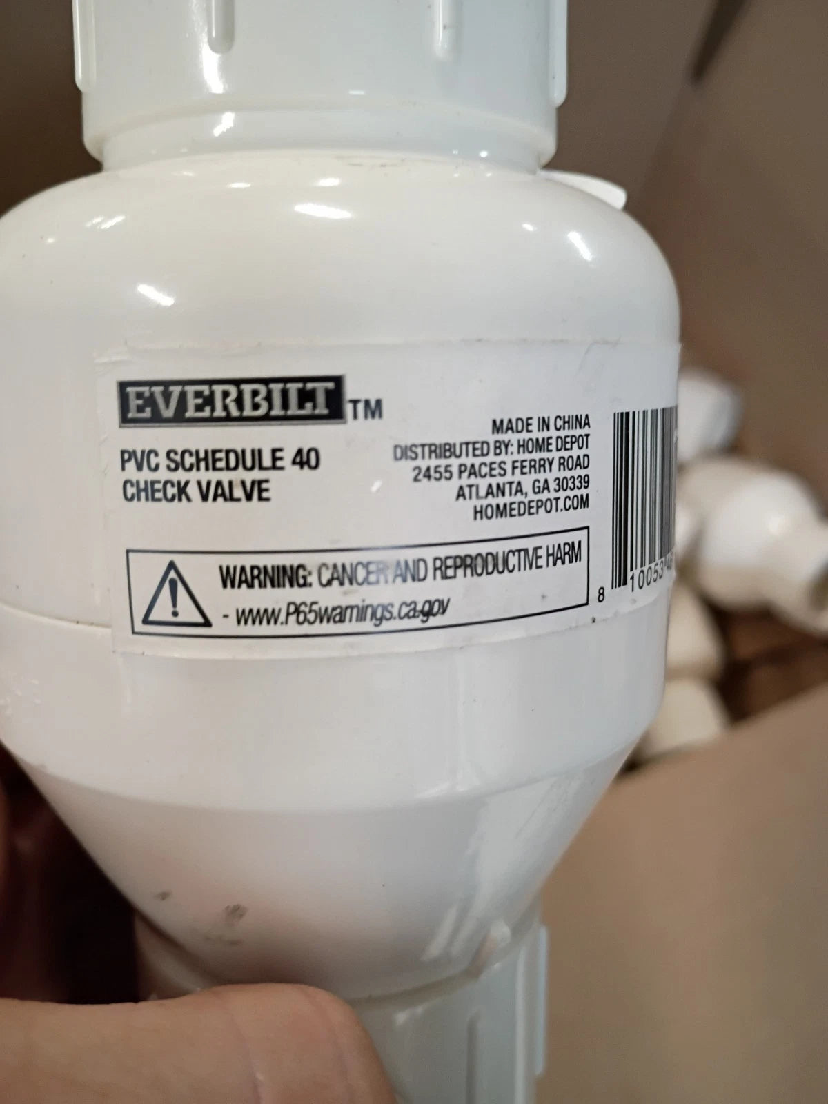 Lot Of 12 Everbilt PVCCV114F, Check Valve PVC 1-1/4" FPT x FPT...