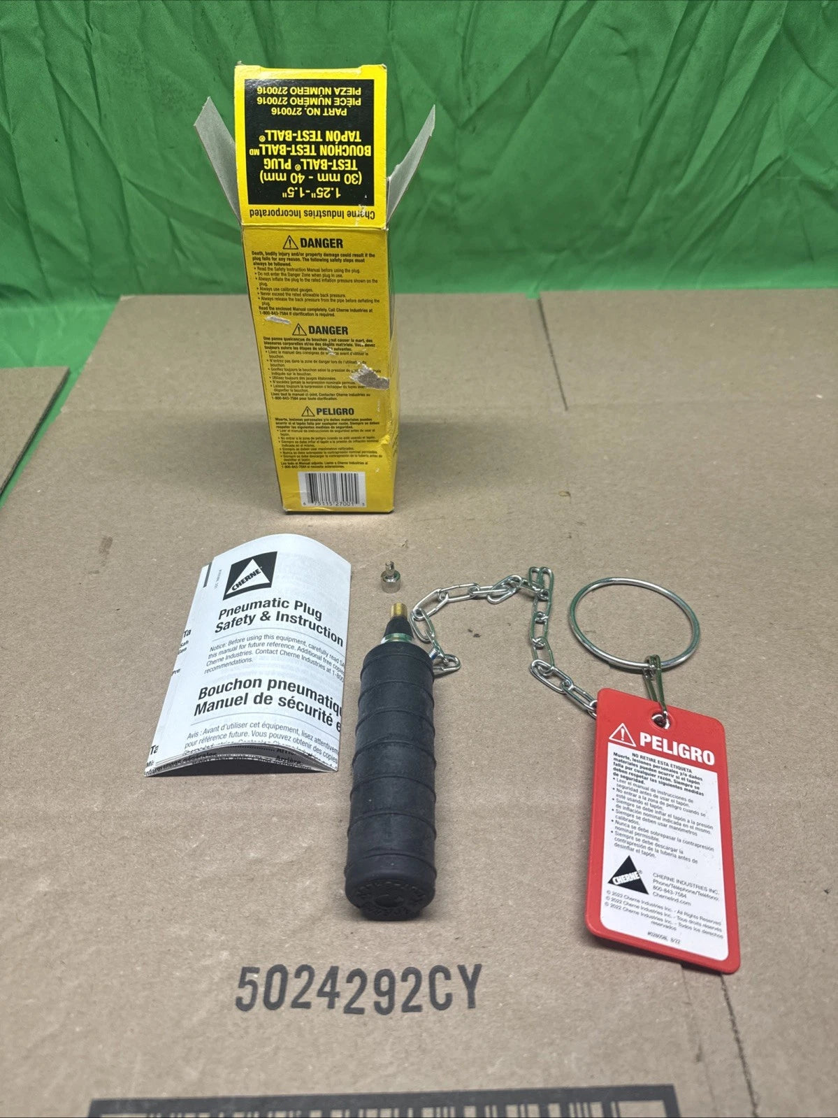 Cherne 270016 DWV System 1-1/4" - 1-1/2" Rubber Test Ball Plug New