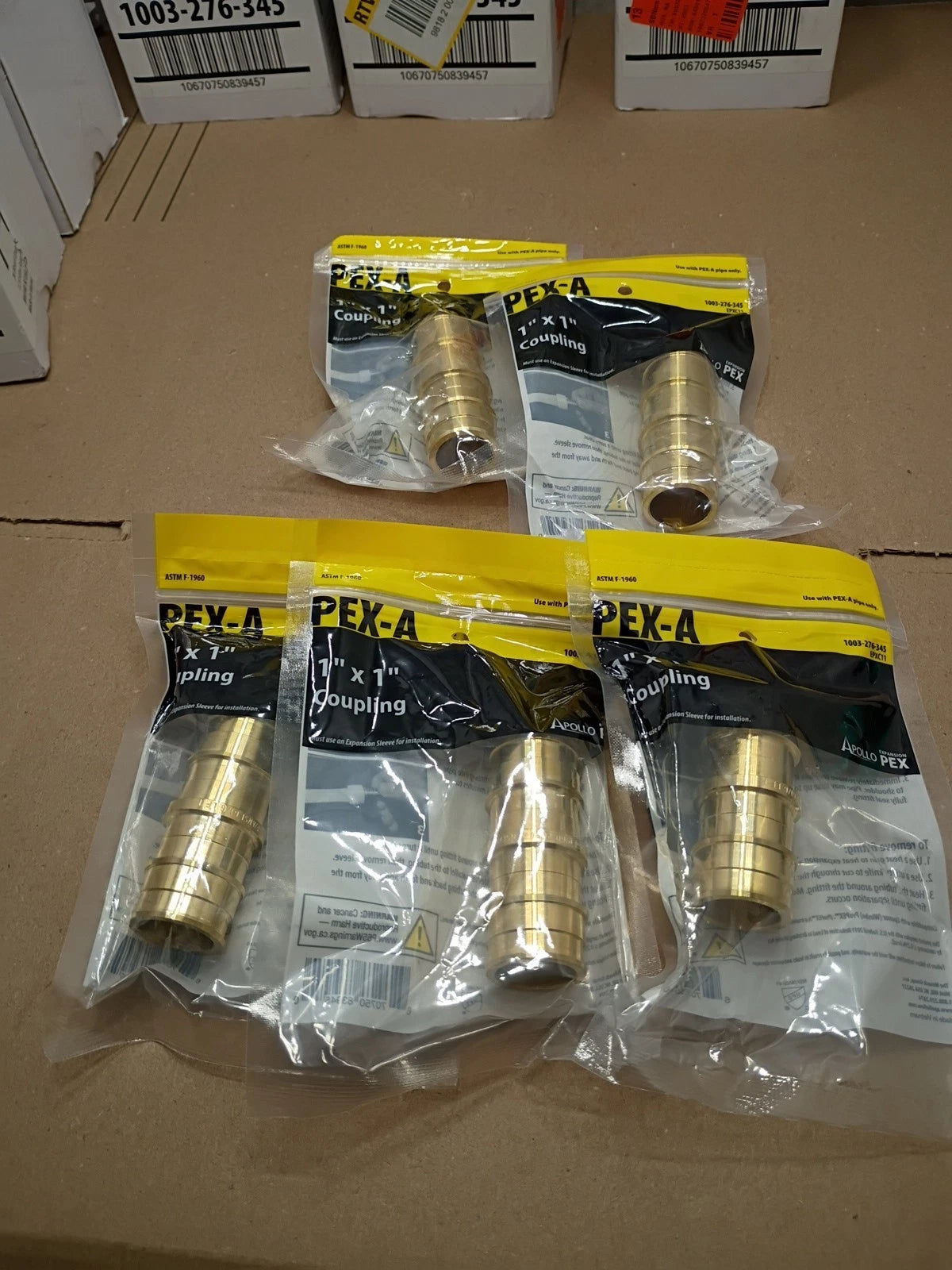5PK Apollo EPXC11 Expansion Pex Pipe Coupling, Brass, 1"