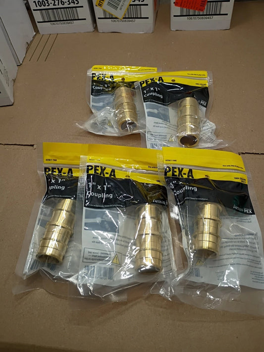 5PK Apollo EPXC11 Expansion Pex Pipe Coupling, Brass, 1"