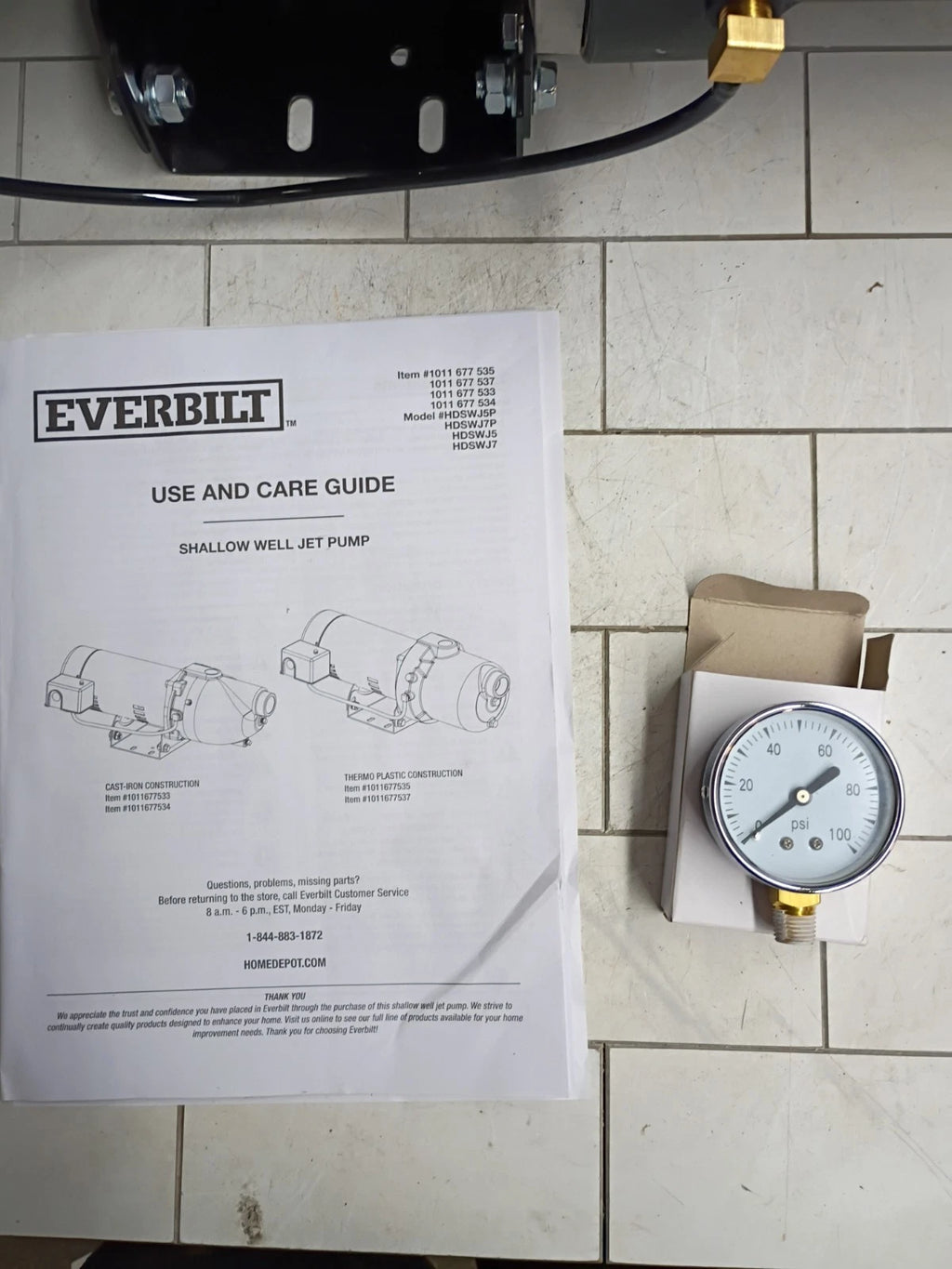1/2 HP Everbilt Shallow Well Jet Pump Dual Voltage HDSWJ5P 25’ Lift 11.5 GPM OB