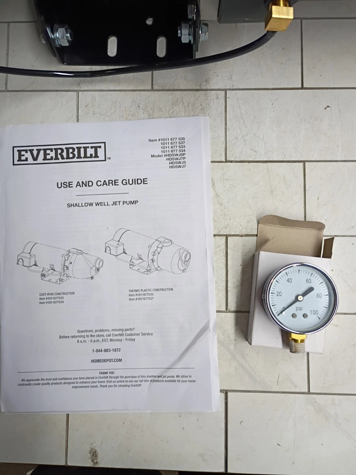 1/2 HP Everbilt Shallow Well Jet Pump Dual Voltage HDSWJ5P 25’ Lift 11.5 GPM OB