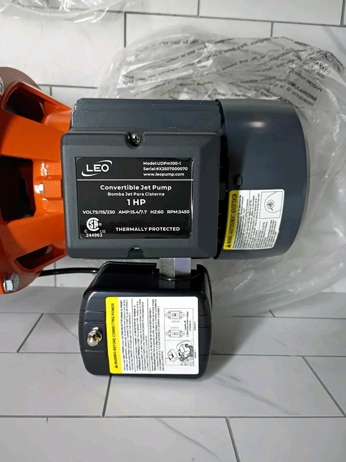 LEO UJm100-1 1 HP Shallow Well Jet Pump New Open Box
