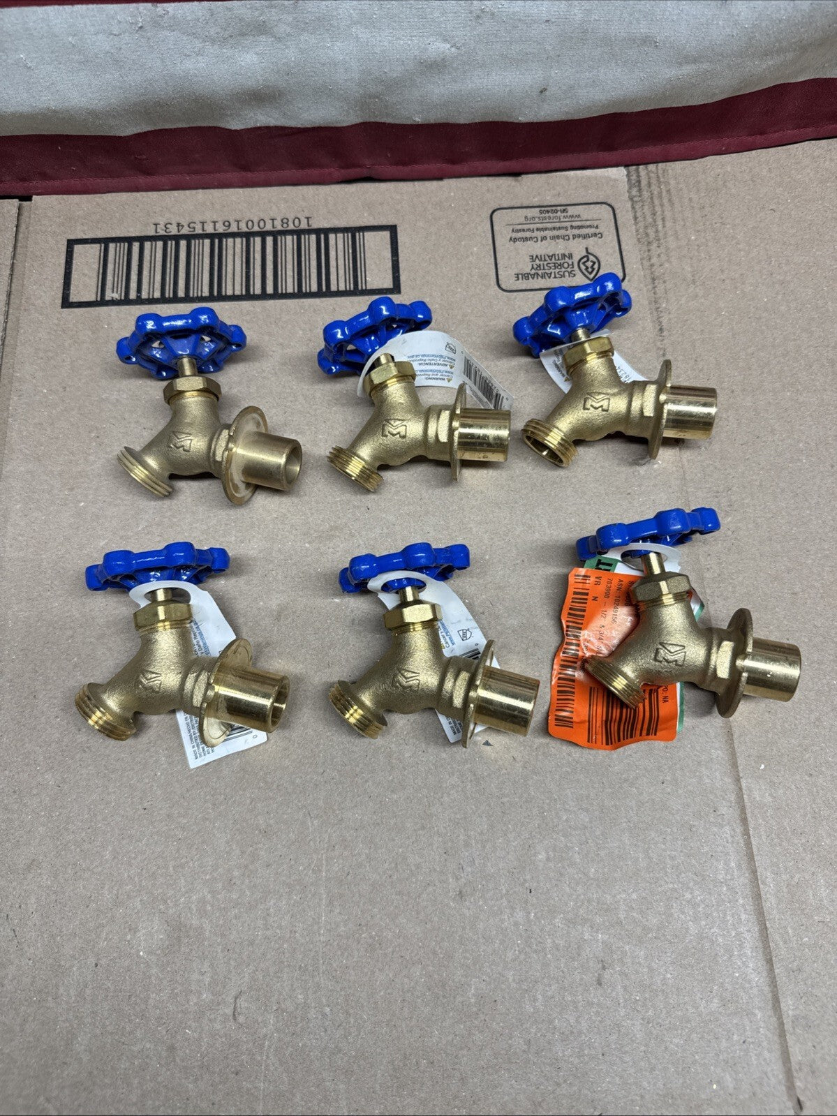 Lot Of 6 Everbilt Brass Sillcock Valve 1/2” & 3/4” inch 164 NEW