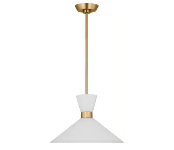 Belcarra Medium 15 in. W x 10.125 in. H 1-Light Satin Brass Statement Pendant OB