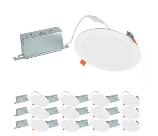 HALO HLBSL 6 in. Can Less Integrated LED, 900 Lumens, 5CCT, White (12-Pack)