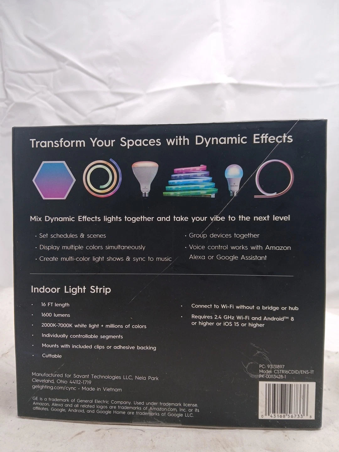 GE Cync Dynamic Effects Smart Light Strip 16 Ft New
