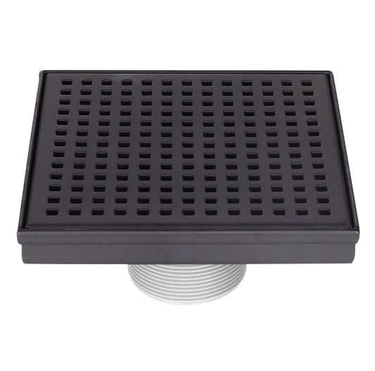 Design House 542837 6" Square Shower Drain - Black