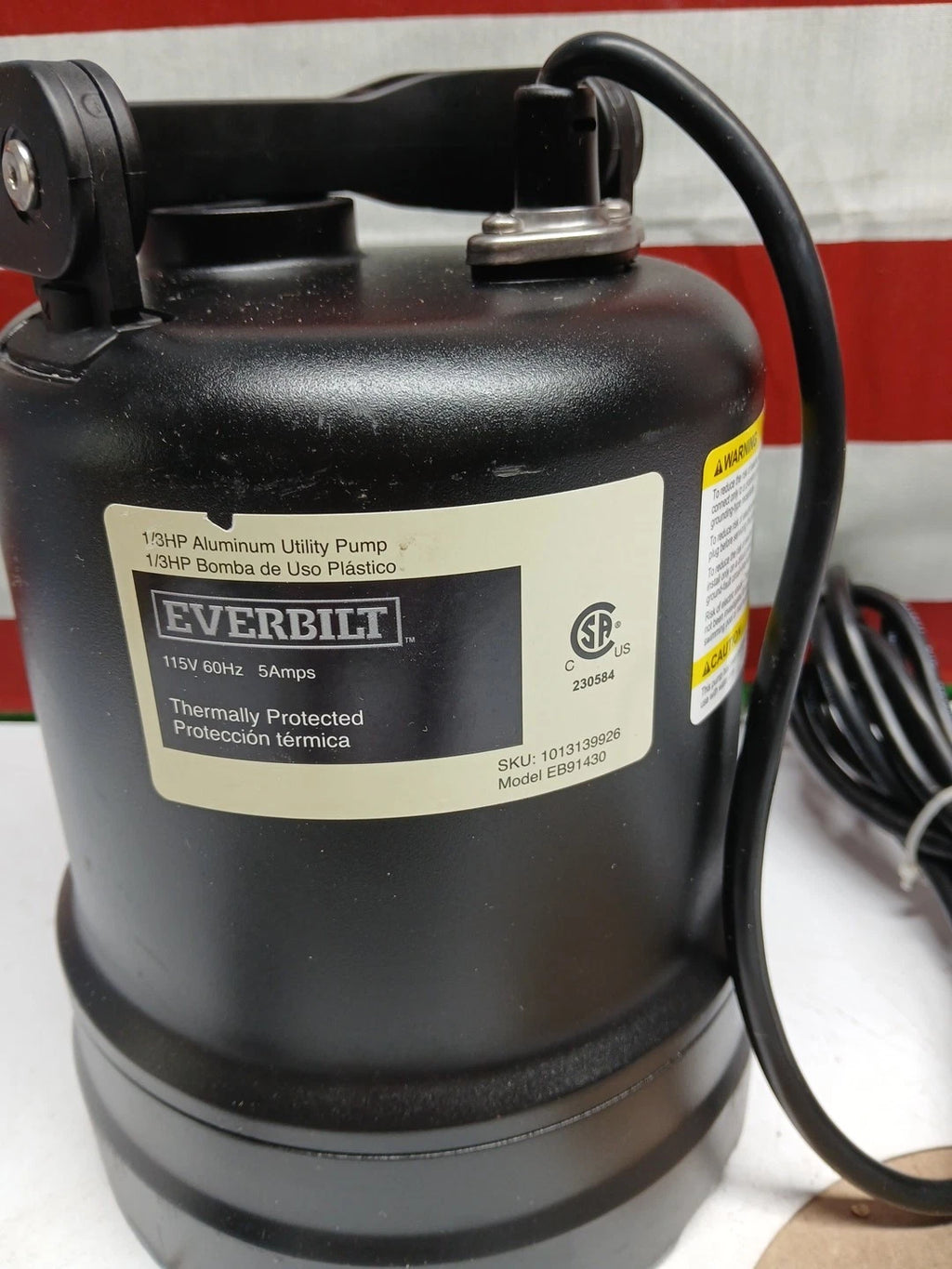 Everbilt 1/3 HP Submersible Aluminum Utility Pump