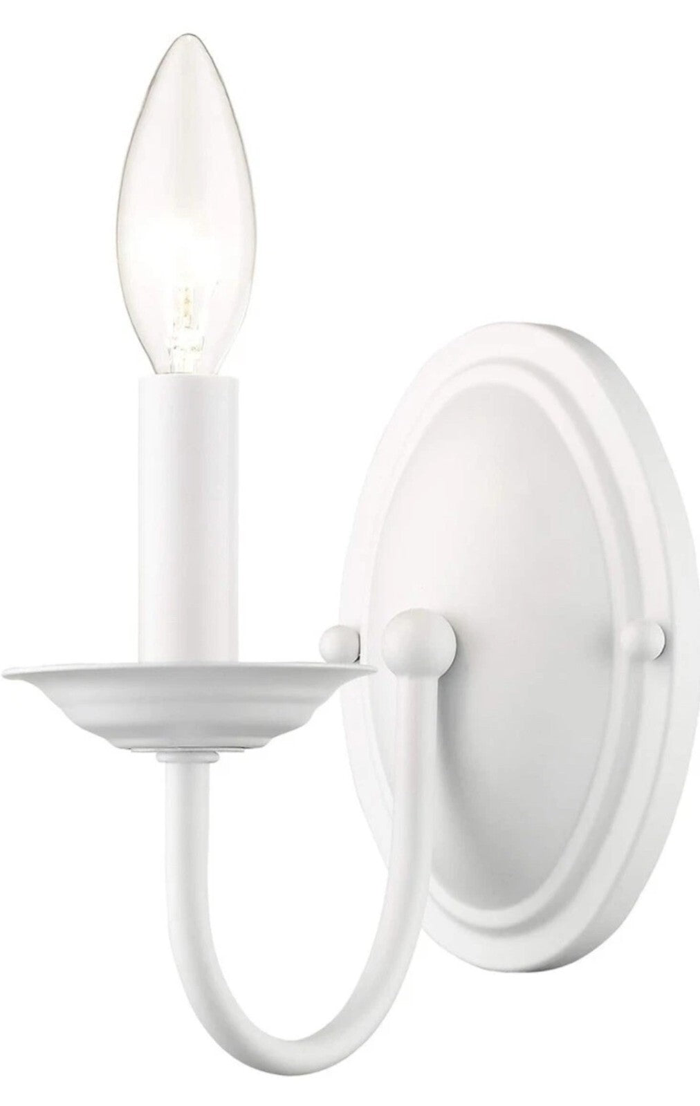 Livex Lighting 4151-03 Williamsburg 1-Light Wall Sconce, White