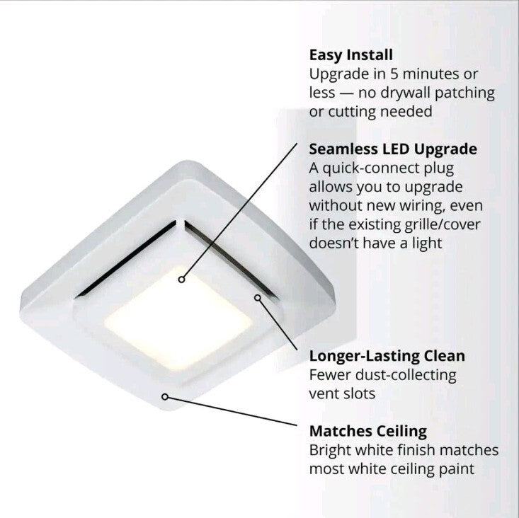 Broan NuTone Bathroom Fan Replacement Cover w/ Light - FG500N