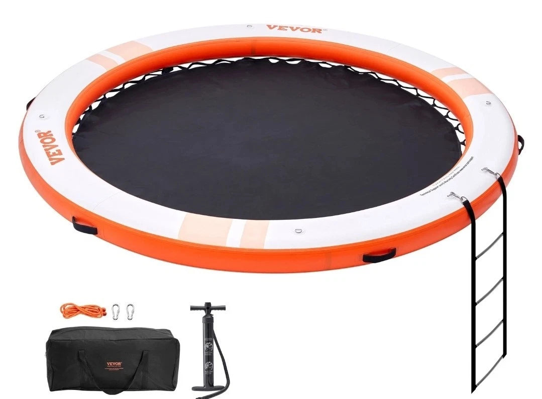 VEVOR Inflatable Floating Dock ø10FT Water Dock Platform with ø8FT Mesh Pool
