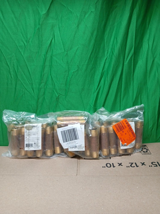 LOT OF 3 Everbilt 3/4" x 3" Lead Free Brass Nipple (Pack of 10)