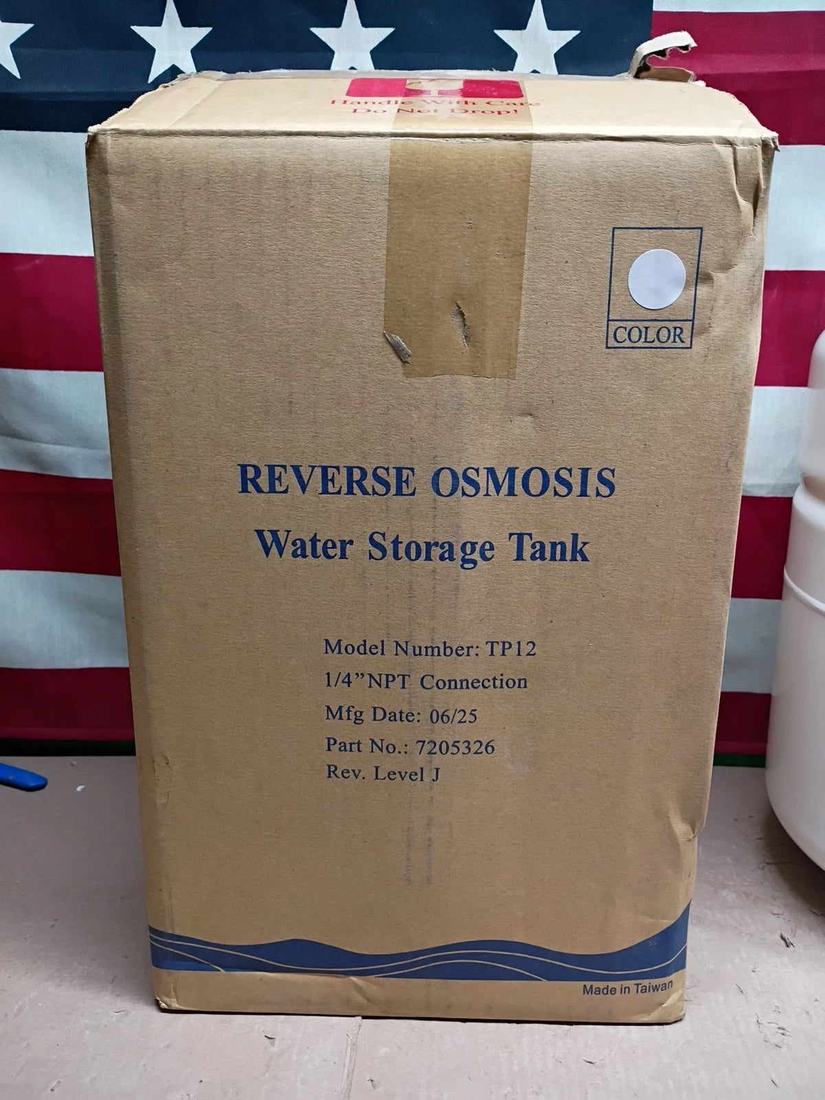 Reverse Osmosis Water Storage Tank TP-12 1/4" NPT Connection 7205326