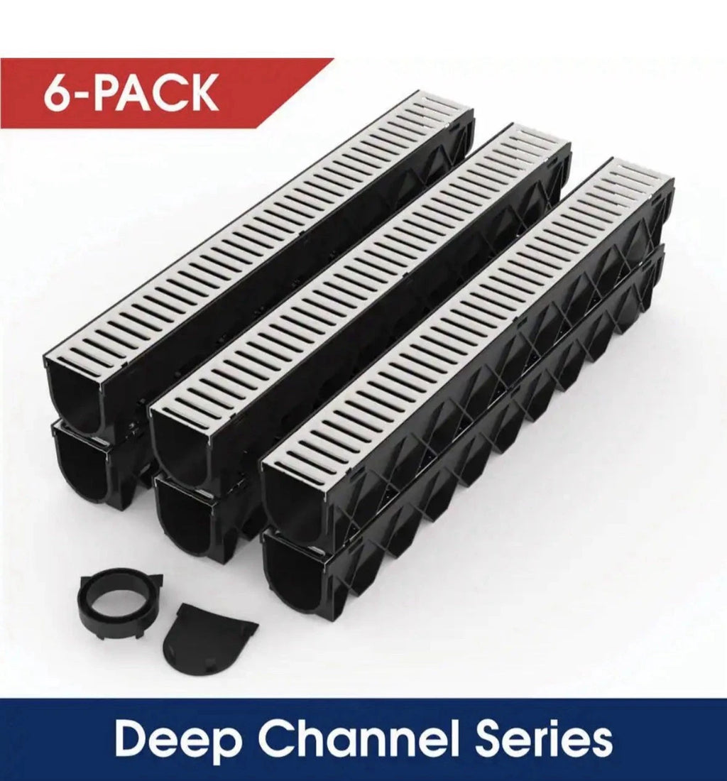 6-PACK RELN Storm Drain 5"x39.4" Channel Drain Kit