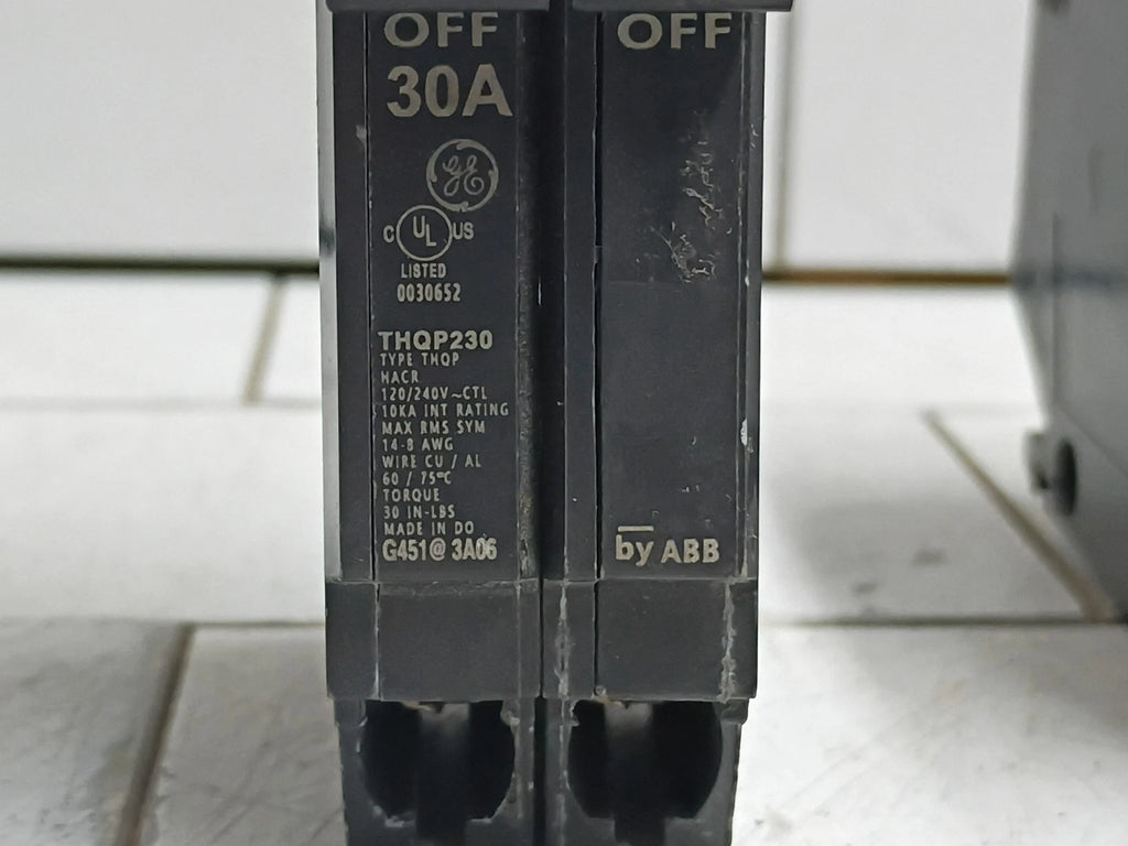 (2 Pack) GE Q-Line THQP230 30A 2-Pole Circuit Breaker Open Box
