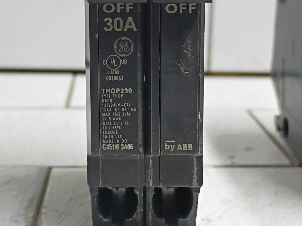 (2 Pack) GE Q-Line THQP230 30A 2-Pole Circuit Breaker Open Box