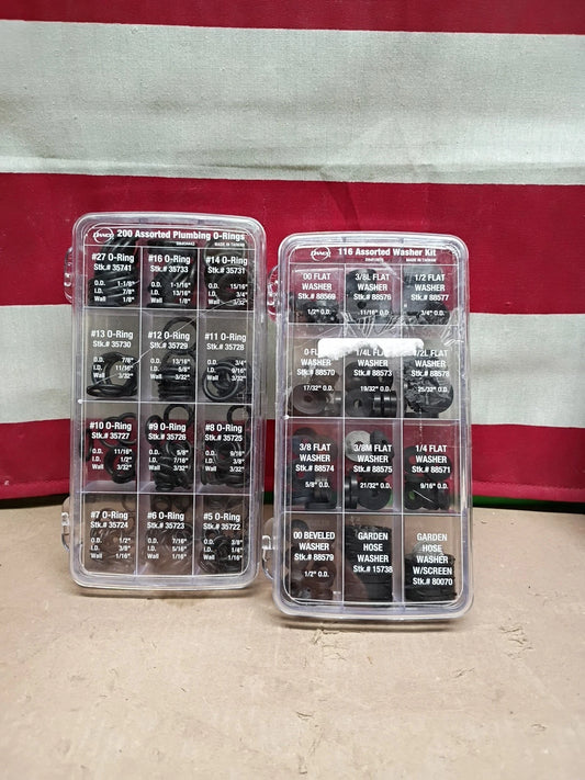 Danco 200 Assorted plumbing O Rings Set & 116 Assorted Washer O ring Kit