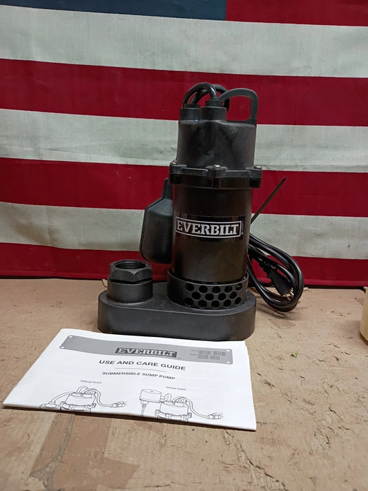 Everbilt HDSP33W 1/3 HP Corrosion Resistant Aluminum Sump Pump Tether Switch, OB