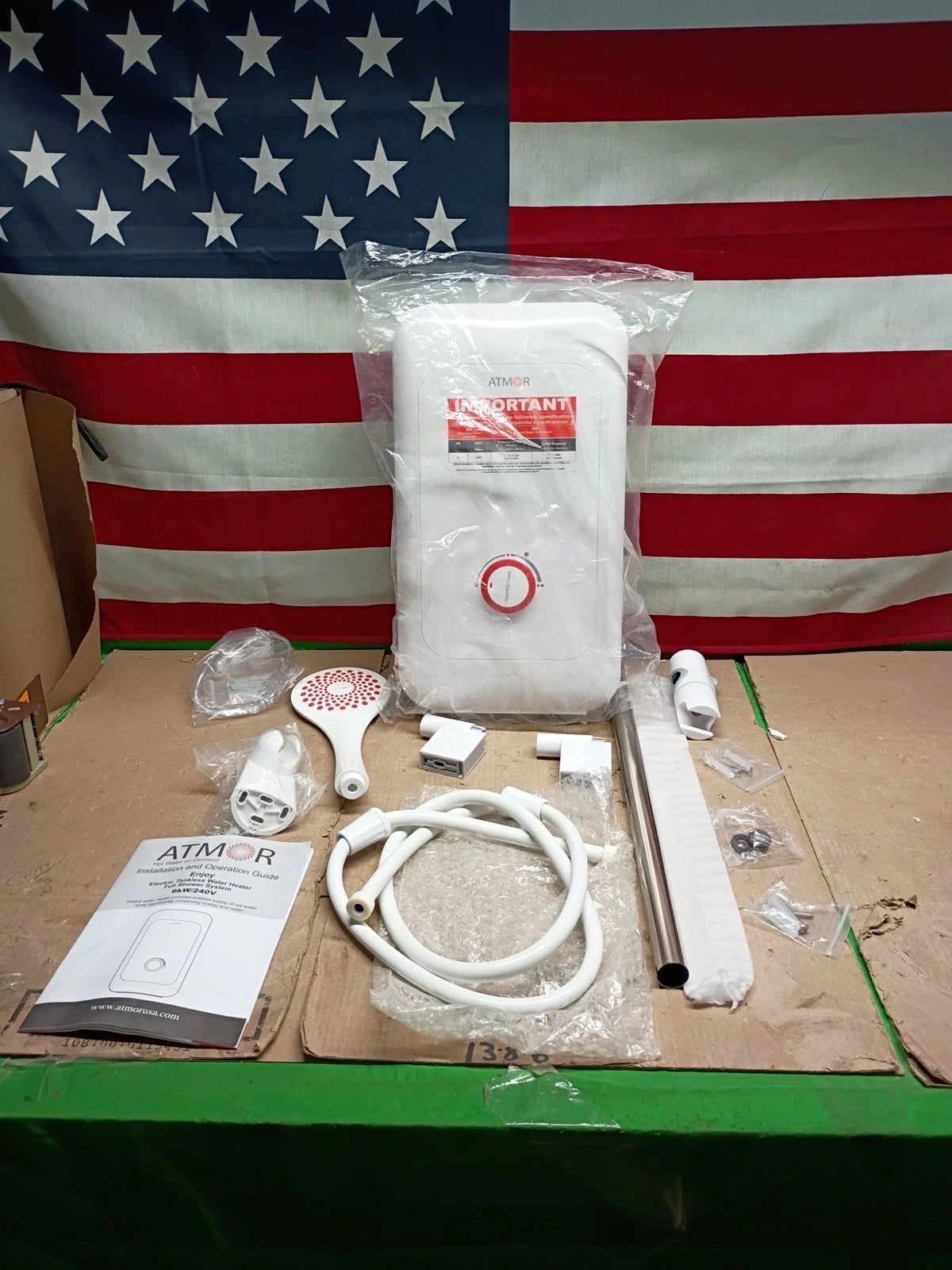 ATMOR6,000-Watt Electric Tankless Water Heater Shower System.