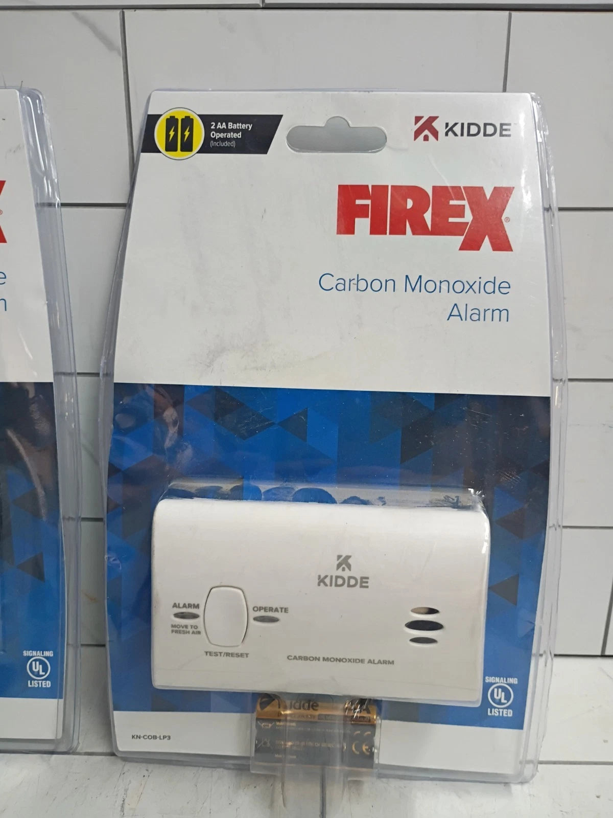 2pk-Kidde Firex Carbon Monoxide Detector, Battery Operated, CO Detector New