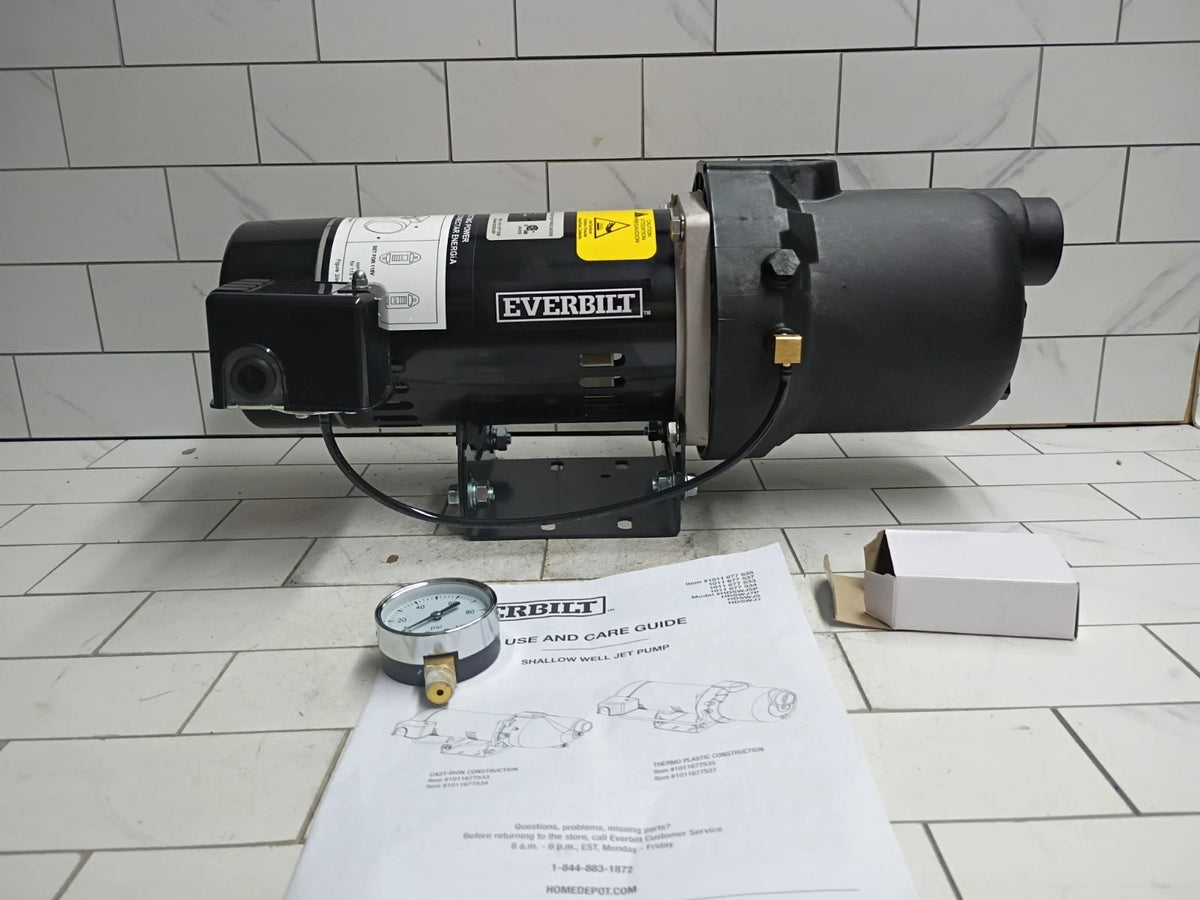 Everbilt HDSWH5P 1/2 HP Plastic Shallow Well Jet Pump New Open Box