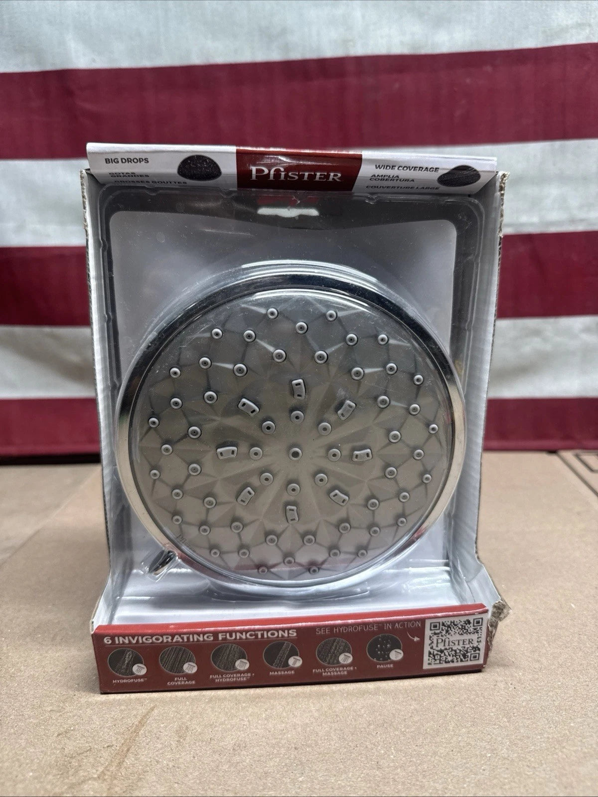 Pfister HydroFuse 6-Spray Spot Defense Brushed Nickel Wall Mount Shower Head