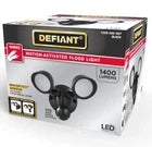 Defiant 180° Black Motion Activated Outdoor Int. LED Twin Head Flood Light