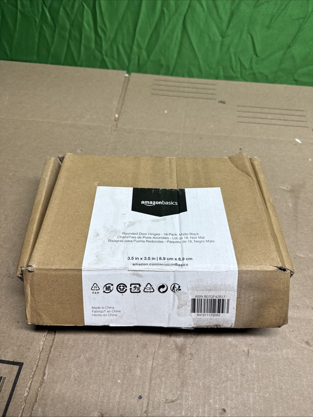 18 Pack Amazon Rounded 5/8 Radius interior, 3.5" x 3.5" Door Hinges, Matte Black