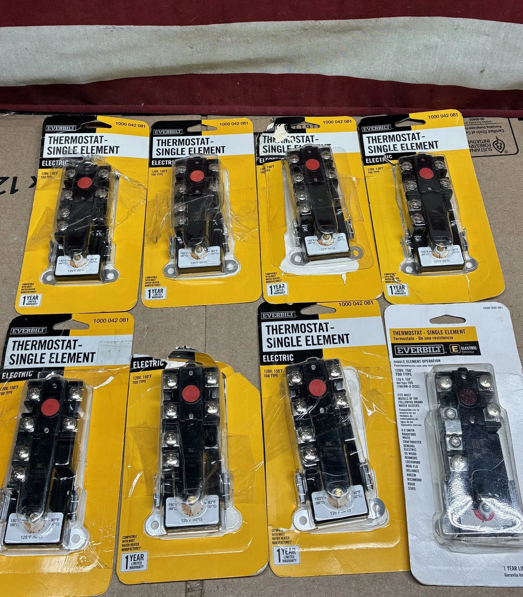 8-PACK Everbilt T-O-D Single-Element Thermostat 120V 150F EBTSTAT-ONE OPEN BOX