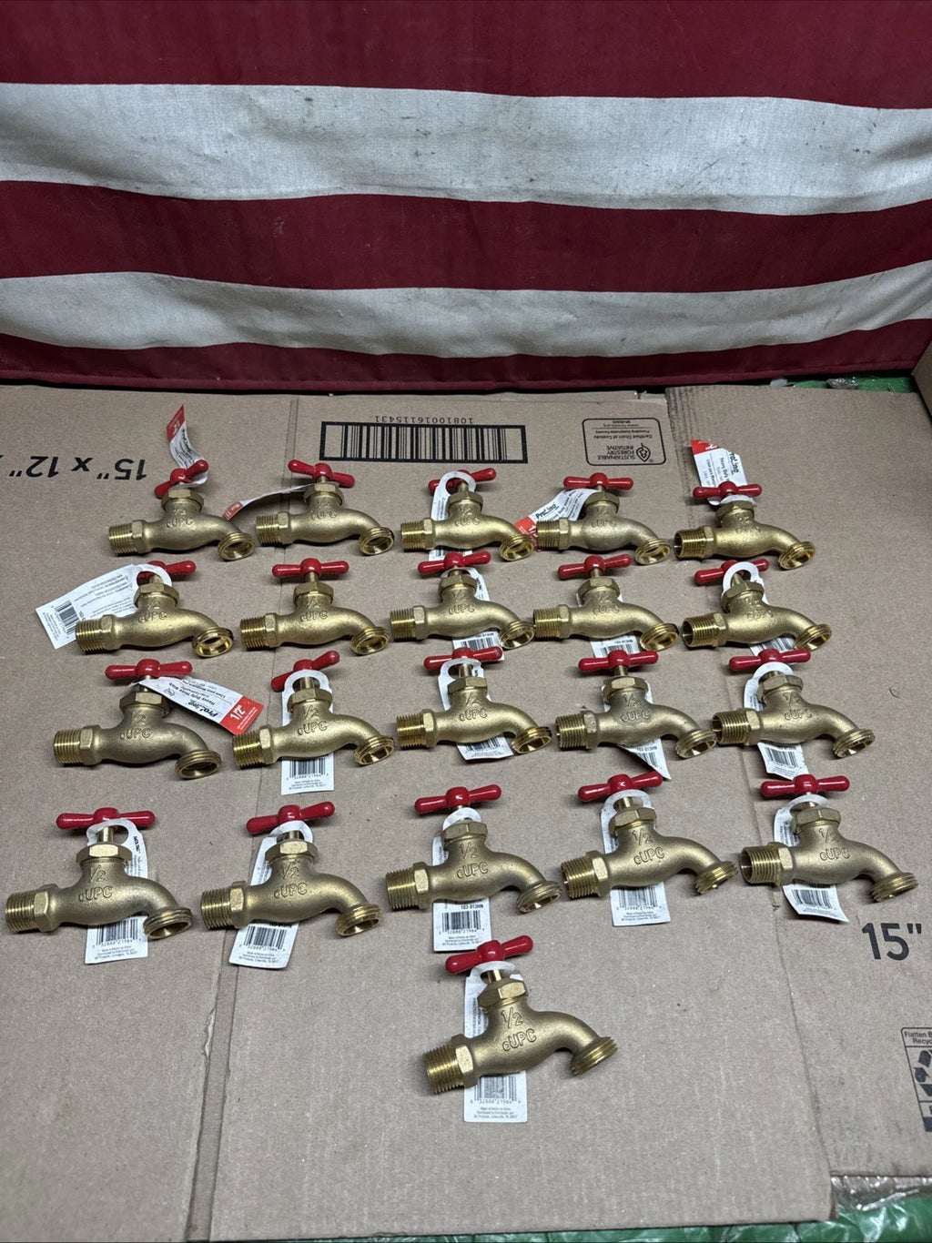 Lot Of 21 - 1/2" brass heavy duty Proline hose bibbs