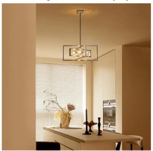 5-Light Modern Brushed Nickel Chandelier 22" Semi Flush Mount Ceiling Light...